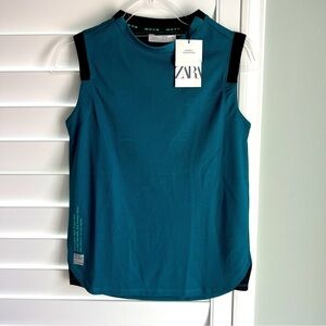 Zara sporty collection teal blue tank top new with tanks (NWT) size‎ 10